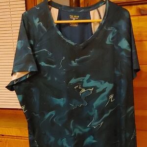 Tek Gear Women's Teal Marble Short Sleeve Top
